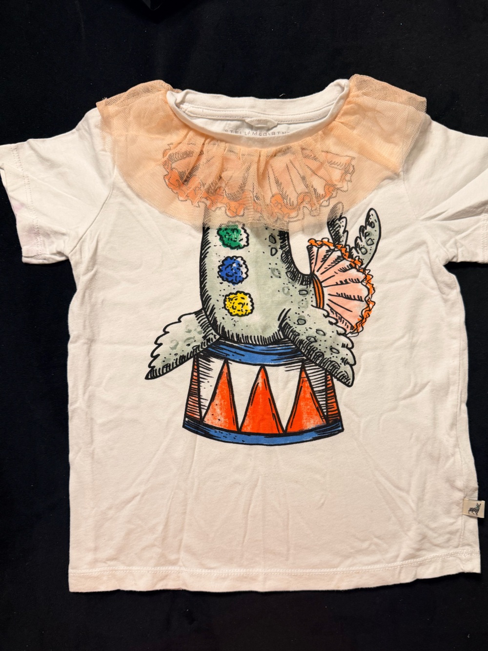 Stella McCartney Kids White Tee with Lilac Logo